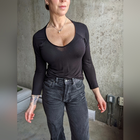 Wilfred Tops - Wilfred Black 3/4 Sleeve Top Size M